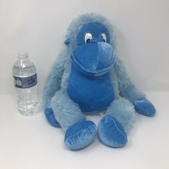 Sky Blue Fluffy Gorilla Chimp Ape Plush Stuffed Animal Soft Toy Medium - Picture 5 of 5